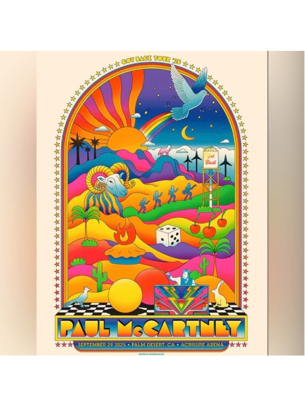 Paul McCartney Got Back 2025 Palm Desert Event Poster Original | Mint Condition - Picture 1 of 2